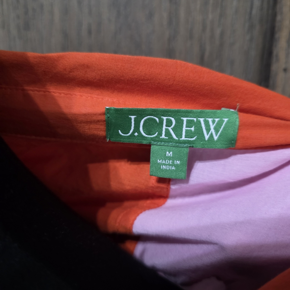 J. Crew Two-Tone Button-Up in Orange & Light Pink - Picture 3 of 3